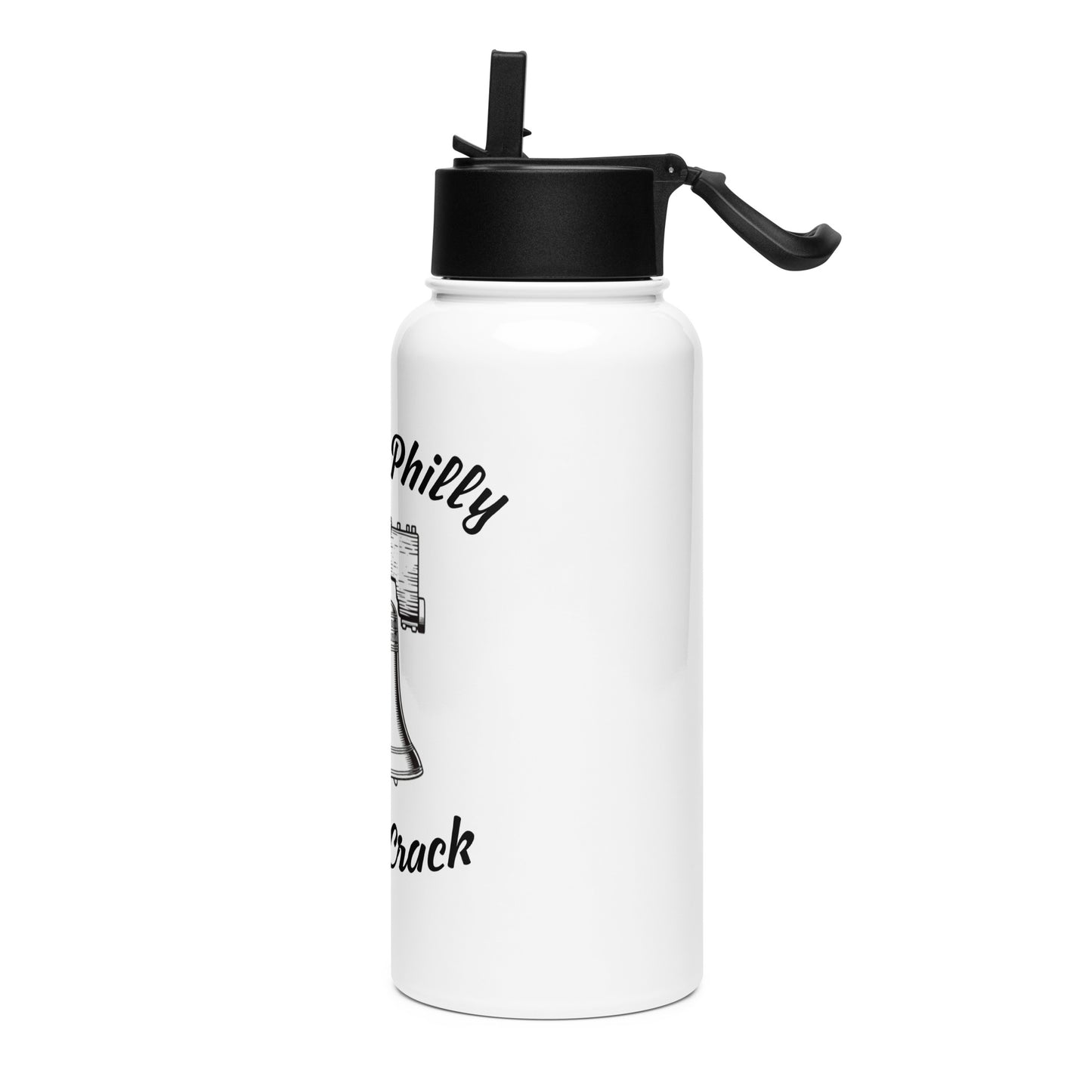 Stainless steel water bottle with a straw lid
