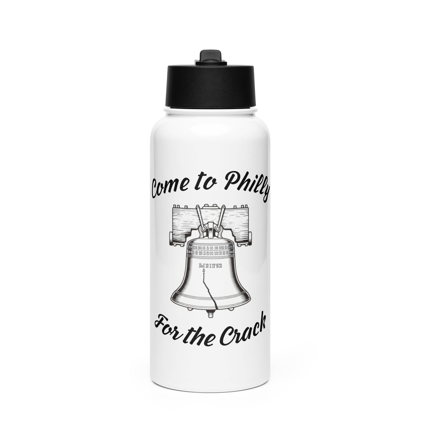Stainless steel water bottle with a straw lid